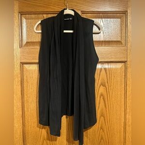 Alternative Apparel Sleeveless Black Drape front lightweight cardigan Sz Small